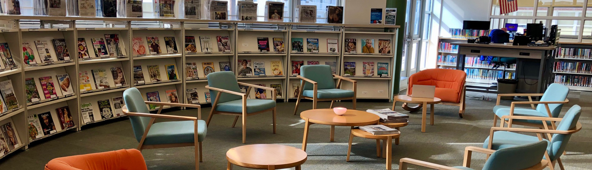 The library's periodicals section.